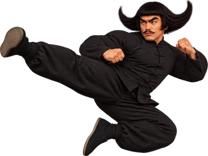 Giga Sean in a flying side kick